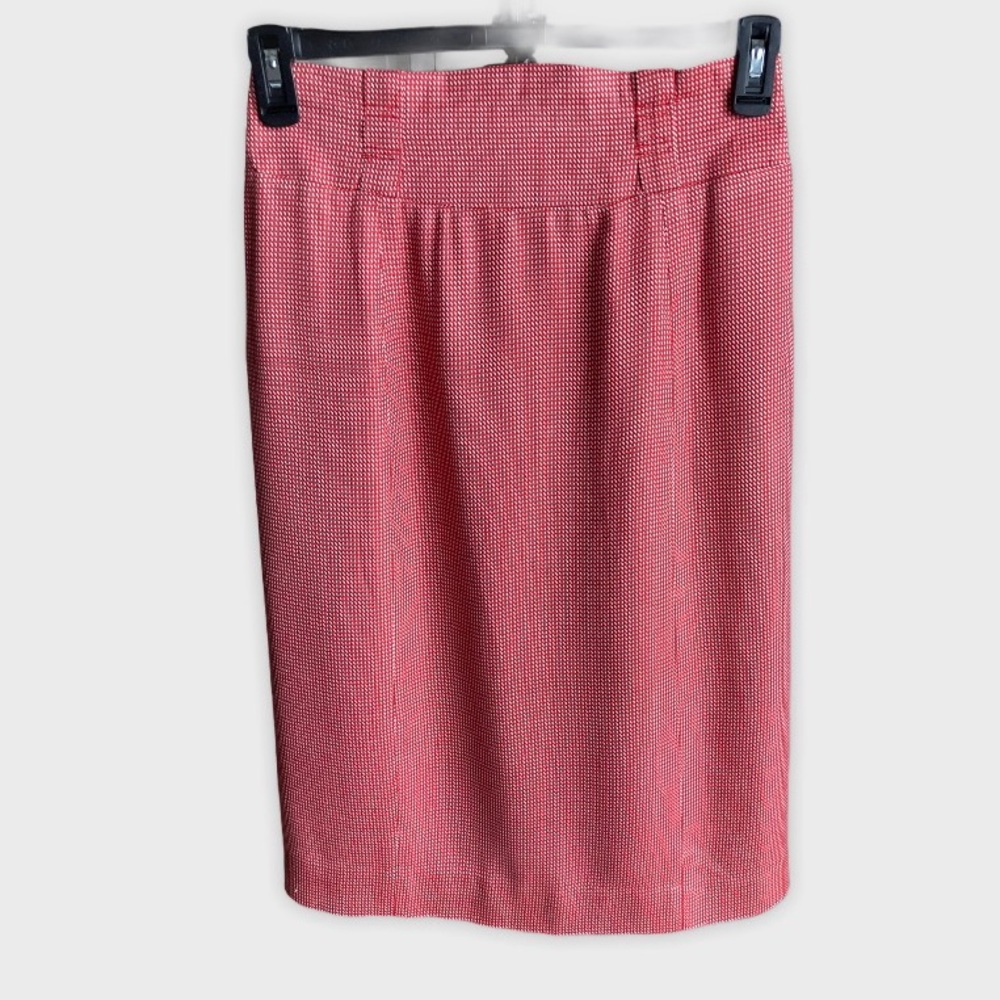 Halston red gingham skirt Designer Sz 10